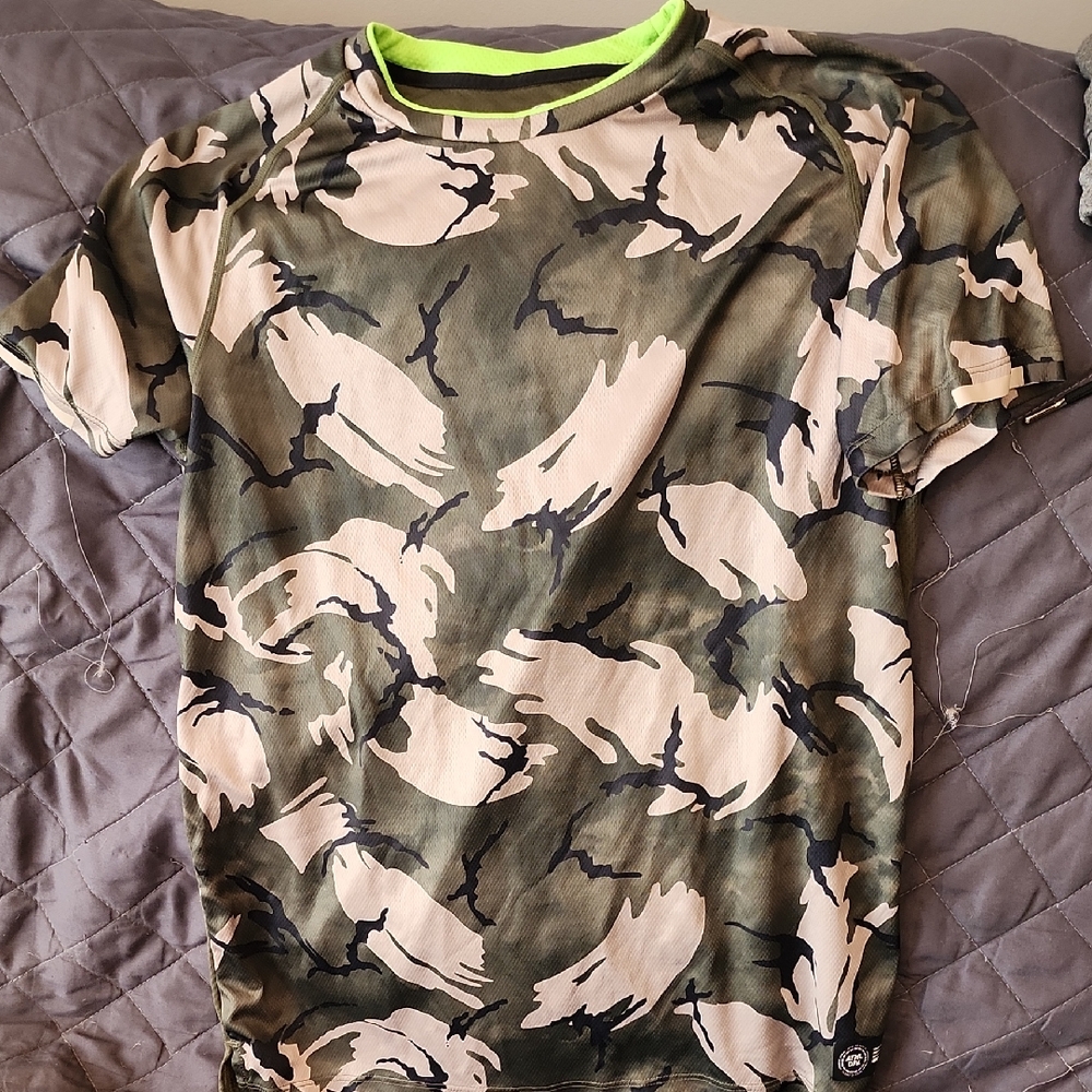 5 For $15 Athletic Works Camouflage Kids T-Shirt - Green and Tan